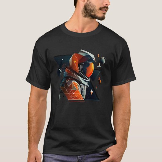 Astronaut in Space Aesthetic Wave Planet Eclipse T-shirt (Voorkant)