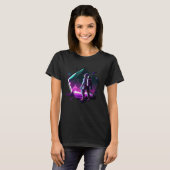 Astronaut in Space Aesthetic Wave Planet Eclipse T-shirt (Voorkant volledig)