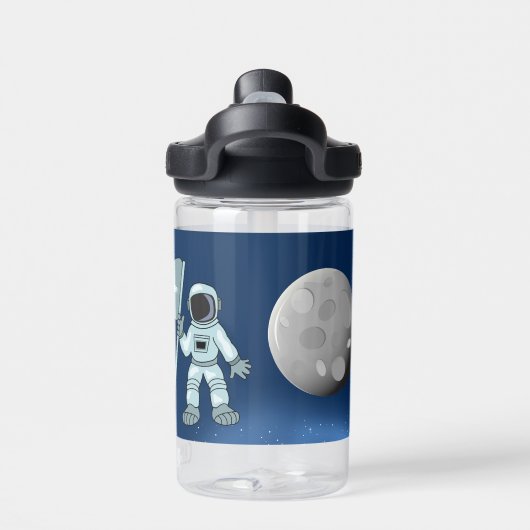 Astronaut in Space Galaxy Persoonlijke naam Waterfles (Achterkant)