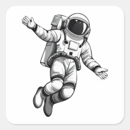 Astronaut in space vierkante sticker