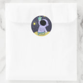 Astronaut in verschillende sokken rond de sticker (Tas)