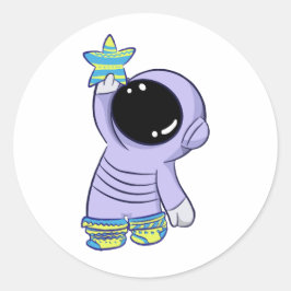 Astronaut in verschillende sokken sticker