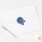 Astronaut jongen ronde sticker (Envelop)