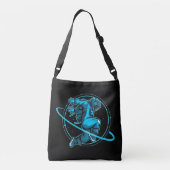 Astronaut Jumping Around Saturn Artwork | Crossbody Tas (Achterkant)