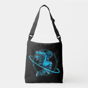 Astronaut Jumping Around Saturn Artwork   Crossbody Tas