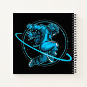 Astronaut Jumping Around Saturn Artwork | Notitieboek (Achterkant)