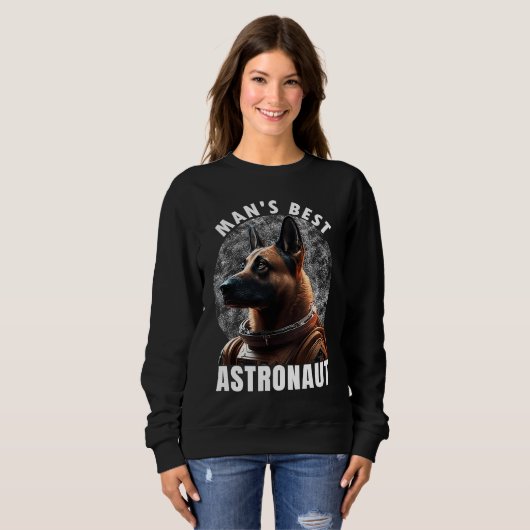 Astronaut K 9 Malinois Space Suit Man's best Astro Trui (Voorkant volledig)