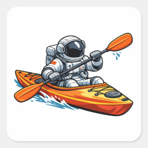 . Astronaut Kajakvaren Vierkante Sticker