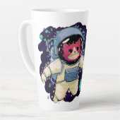 Astronaut Kat kleurrijk Latte Mok (Linkerhoek)