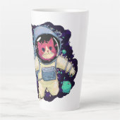 Astronaut Kat kleurrijk Latte Mok (Voorkant)