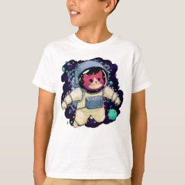 Astronaut Kat kleurrijk T-shirt