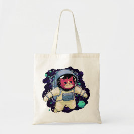 Astronaut Kat kleurrijk Tote Bag