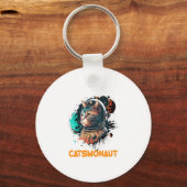 Astronaut kat of ruimtekat sleutelhanger (Voorkant)