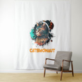 Astronaut kat of ruimtekat wandkleed (In situ)
