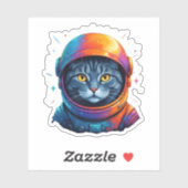 Astronaut Kat Ruimte Grappige Kat Liefhebber Sticker (Vel)
