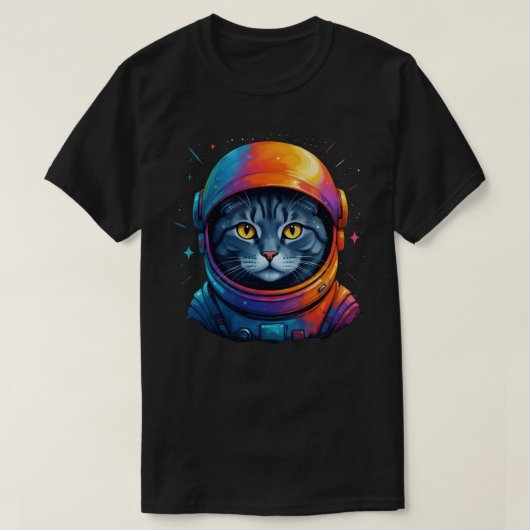 Astronaut Kat Ruimte Grappige Kat Liefhebber T-shirt (Design voorkant)
