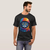 Astronaut Kat Ruimte Grappige Kat Liefhebber T-shirt (Voorkant volledig)