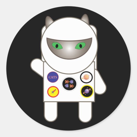 Astronaut Kat Sticker (Voorkant)
