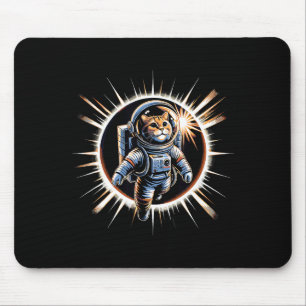 Astronaut Kat Totale Zonsverduistering Illustratie Muismat