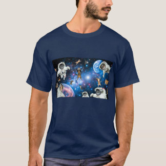 Astronaut katten in de ruimte t-shirt
