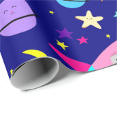 astronaut katteschip sterrenstelsel cadeaupapier (Rol Hoek)