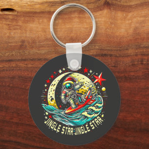 Astronaut Kerstmis Kerstmis Ruimte Gift Sleutelhanger