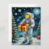 Astronaut Kerstviering Feestdagenkaart (Voorkant / Achterkant)