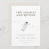 Astronaut Kids Space 2e anniversaire Invitation de (Devant / Derrière)