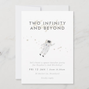 Astronaut Kids Space 2e anniversaire Invitation de