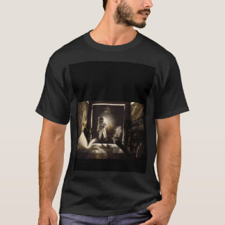 Astronaut kijkt in het raam t-shirt