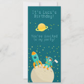 Astronaut kind op het verjaardagsfeestje van de ma kaart (Voorkant)