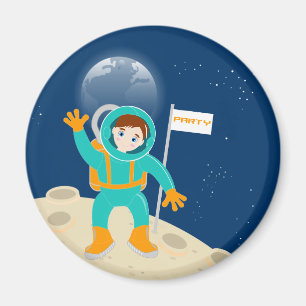 Astronaut kind op het verjaardagsfeestje van de ma magneet