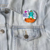 Astronaut Kind Ronde Button 5,7 Cm (In situ)
