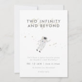 Astronaut Kinder Ruimte 2e Verjaardagsfeestje Uitn Kaart (Voorkant)