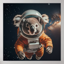Astronaut Koala Ruimtekinderdagverblijf Poster