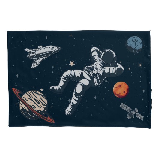 Astronaut koelt in de ruimte kussensloop (Voorkant-Links)