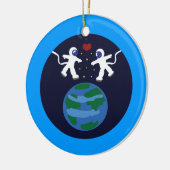 Astronaut Love Keramisch Ornament (Links)