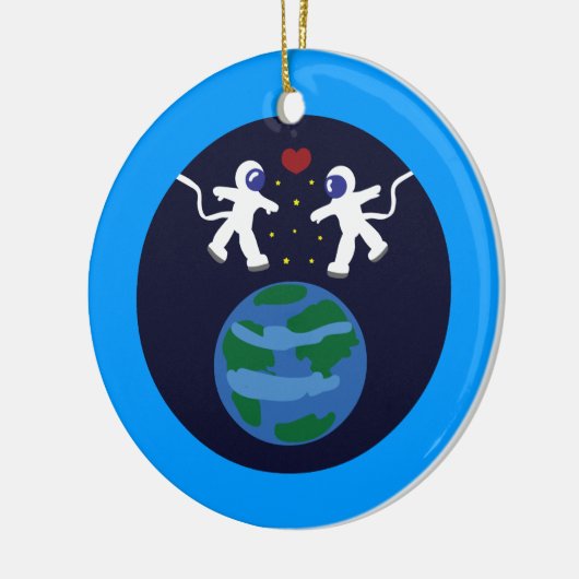 Astronaut Love Keramisch Ornament (Links)
