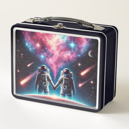 Astronaut Love Metal Lunchbox (Voorkant)