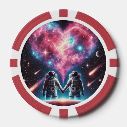 Astronaut Love Poker Chip (Voorkant)