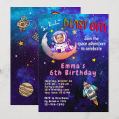 Astronaut & Maan (meisje) Kaart (Voorkant / Achterkant)