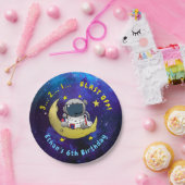 Astronaut & Maan Papieren Bordje (Feest)