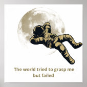 Astronaut Maan Print – Inspirerende Ruimte Kunst w (Voorkant)