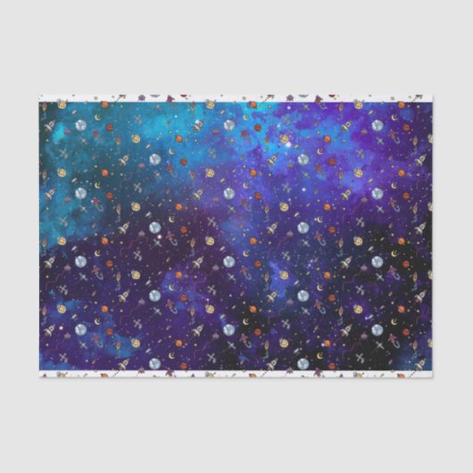 Astronaut & Maan Tissuepapier (Voorkant)