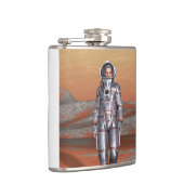 Astronaut Mars - Ruimteverkenner op Buitenlandse P Heupfles (Rechts)