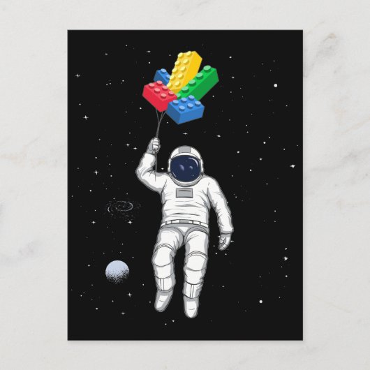 Astronaut Master Builder, bouwstenen Briefkaart (Voorkant)