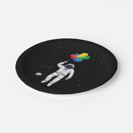 Astronaut Master Builder, bouwstenen Papieren Bordje (Gekanteld)