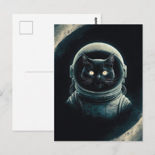Astronaut Melkweg Planeet Ruimte Kat Kitten Kitty  Briefkaart