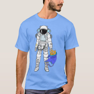 Astronaut met Astronaut Cat - Astronaut Cat Premi T-shirt