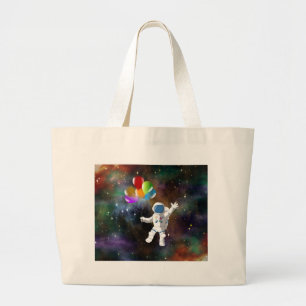 Astronaut met Ballons Grote Tote Bag